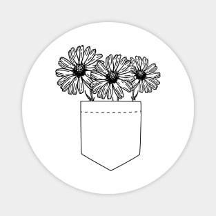 Pocket Full of Daisies (B&W) Magnet